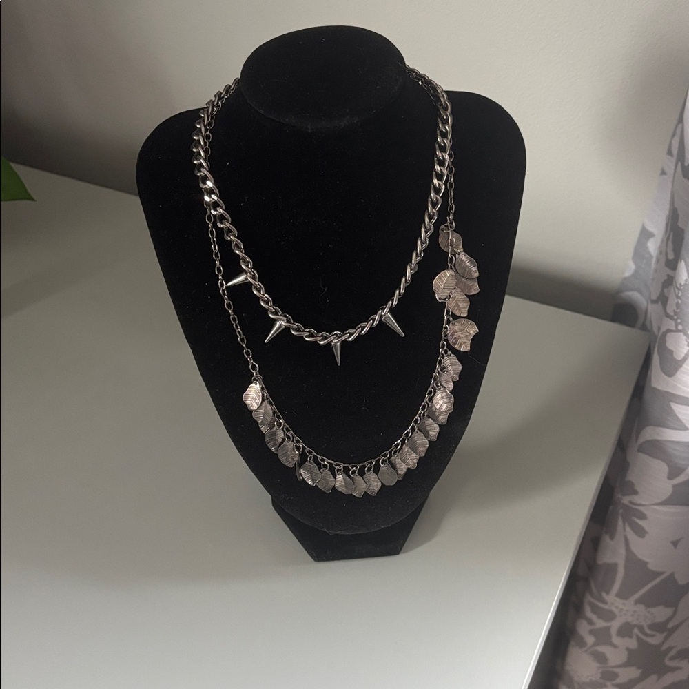 Two dark metal chain necklaces, like new.
